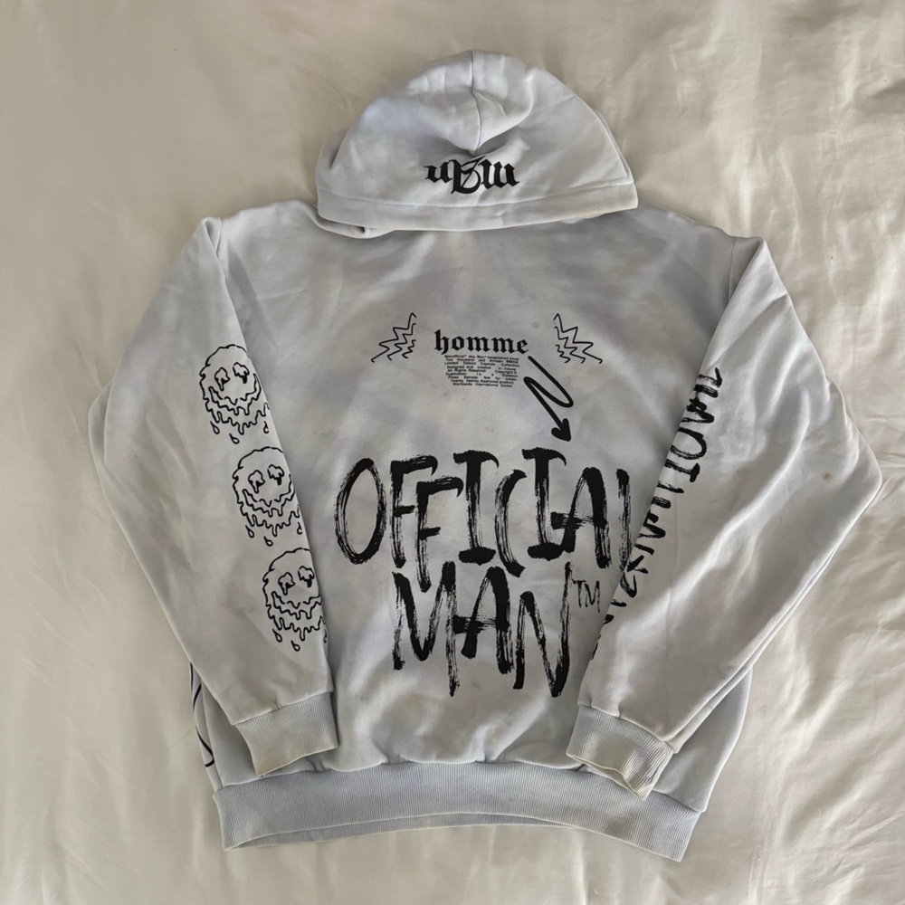 Boohoo Mens Light Gray and light Purple Hoodie